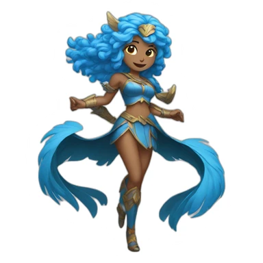 Blue haired Valkyrie dancing sticker