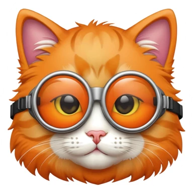 Cat emoji wear goggles  sticker