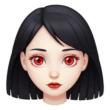 Chica pelinegra con ojos rojos  sticker