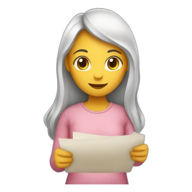Girl holding a paper that writes goodnight sticker