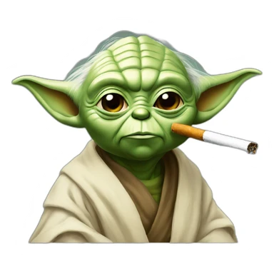 Yoda fument une cigarette sticker