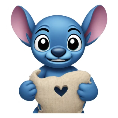 Stich with a heart  sticker
