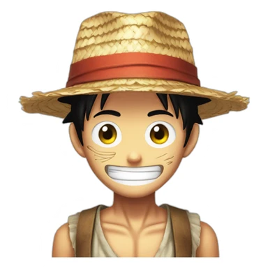 straw-hat luffy with his scar under his left eye sticker