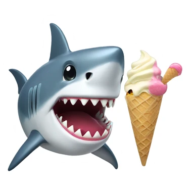 Shark eating ice cream  sticker