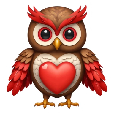 Owl holding hearts sticker