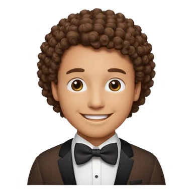 Curly-haired man wearing bow ties sticker