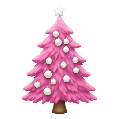 pink christmas tree with white baubles  sticker