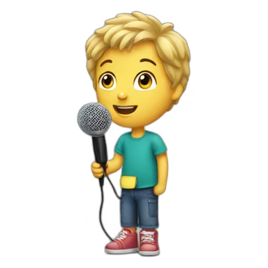 children with microphones sticker
