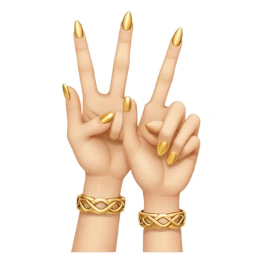 Two middle fingers with gold rings  sticker