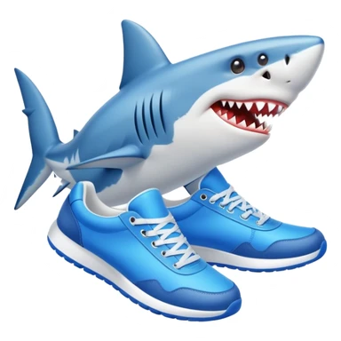Me puedes hacer un tiburon con zapatillas azules sticker