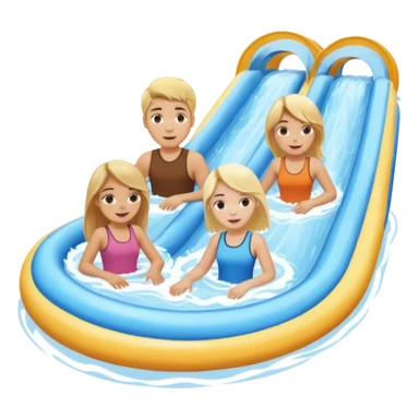 2 girls and 2 guys on the lazy river waterslide. 1 girl and 1 guy have blonde hair and 1 girl and 1 guy have BROWN HAIR. we are all very pale. 4 PEOPLE  sticker