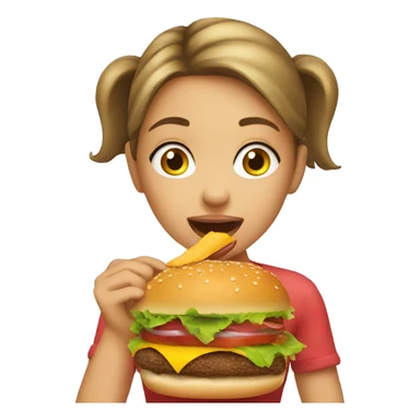 girl eating 5 burgers sticker