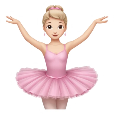 A graceful ballerina in a pink tutu, spinning lightly with arms curved elegantly.
 sticker