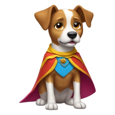 dog wearing a cape sticker