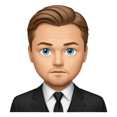 Leonardo DiCaprio with blue eyes, black suit sticker