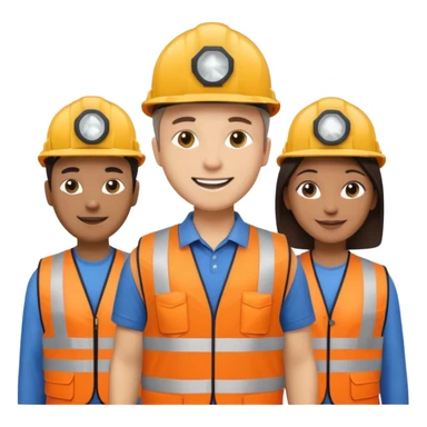 group of multiracial railway engineer standing sticker