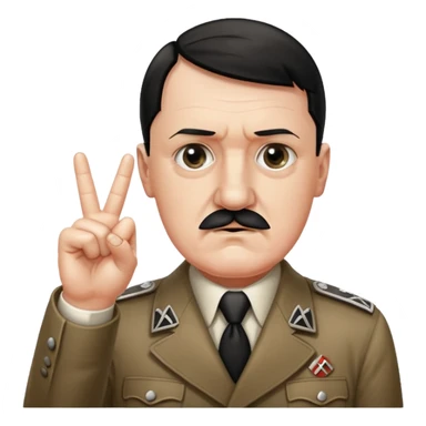 Hitler qui lève le 3ème doigt et garde le reste fermé et l’index fermé  sticker