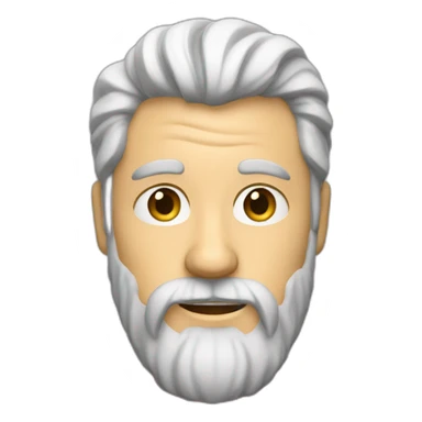 40 year old man with blonde greasy hair and a long blonde beard in a red shirt sticker