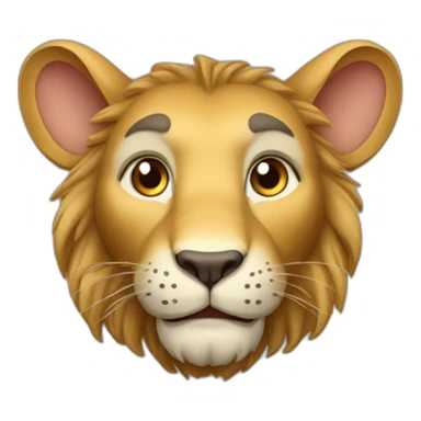 Lapin nain tête lion sticker