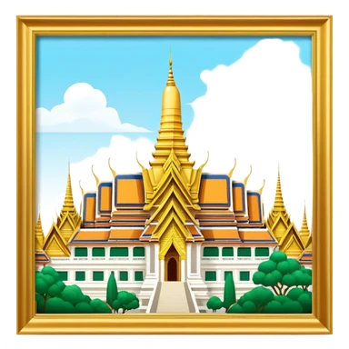 Grand Palace Bangkok Landmark Emoji – Featuring golden spires, Thai architecture, and the Emerald Buddha Temple. sticker