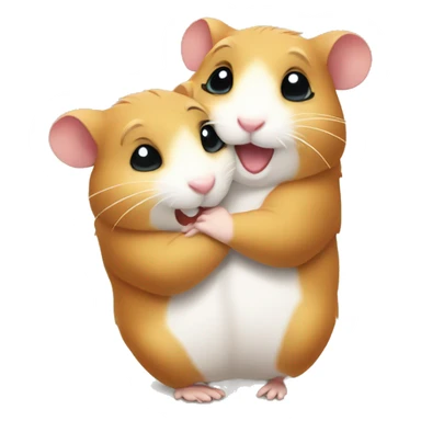 two happy hamsters hug sticker