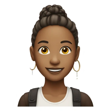 smiling girl with hoop earrings  sticker