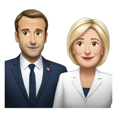 Emanuel Macron avec Marine le Pen sticker