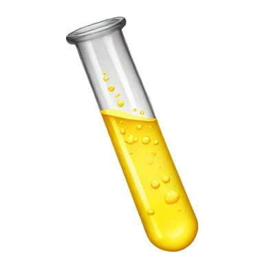 Test tube filled by yellow liquid sticker