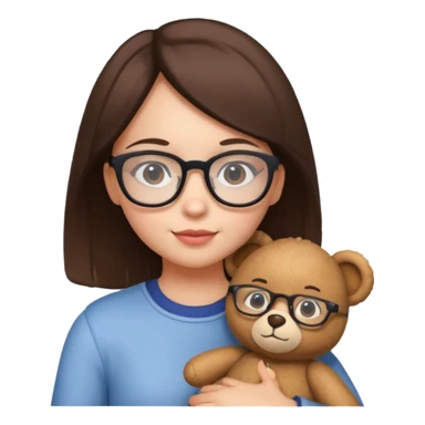 girl glasses with teddy  sticker