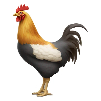 une poule avec des chaussur sticker