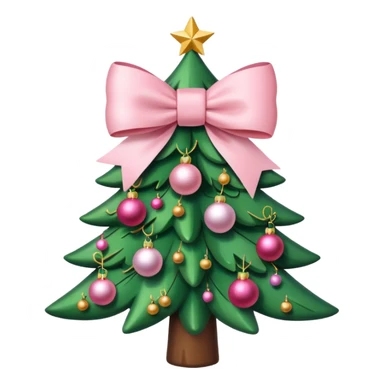 Light Pink bow Christmas tree  sticker