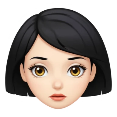 dramatic girl black hair rolling her eyes sticker
