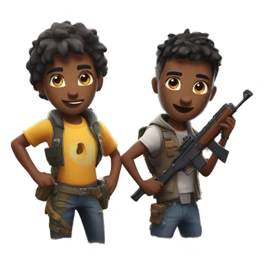 Best friends playing Fortnite  sticker