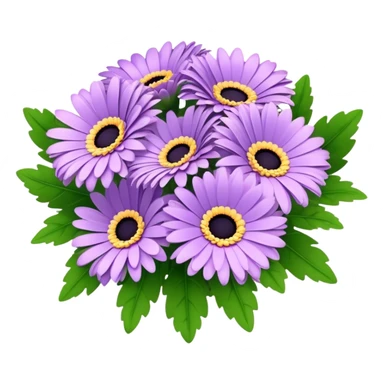 bouquet Lavender Gerbera Daisy, luxuriant, leaf, bud sticker
