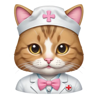 Tabby cat in nurse uniform  sticker