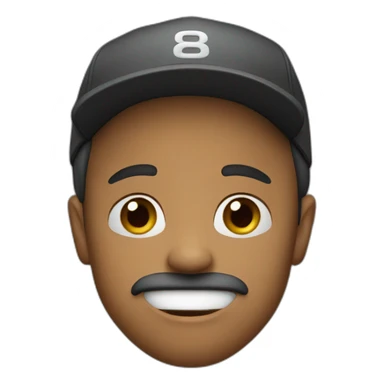 man wearing a cap biting his lip rizzing up sticker