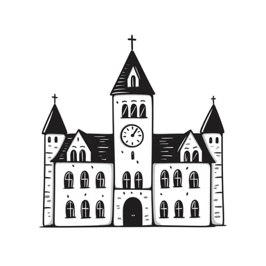 Munich Town Hall, hand drawn doodle style sticker