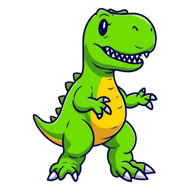 man T-Rex cartoon sticker sticker
