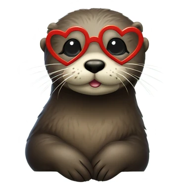 sea otter with heart glasses sticker
