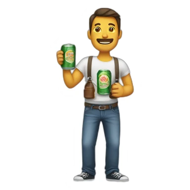 man with beer cans instead of arms sticker