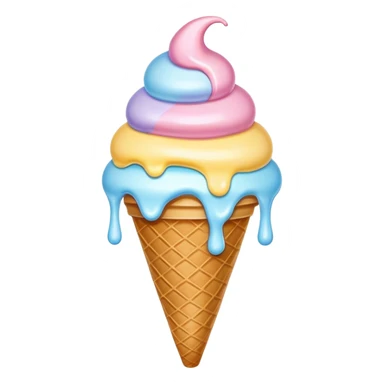 Melted pastel ice cream sticker