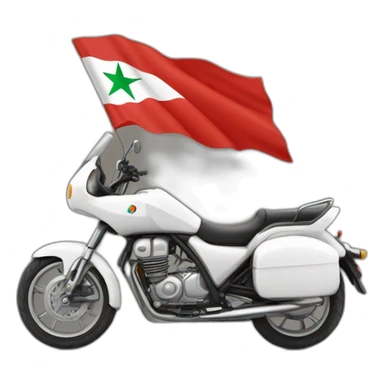 quelqu'un sur une moto avec le drapeau du Maroc derrière sticker