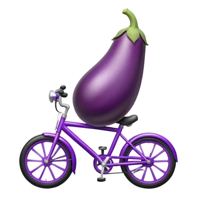 egg plant riding a bike  sticker