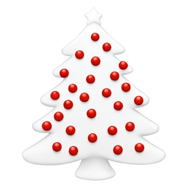 White Christmas tree with red decorations  sticker