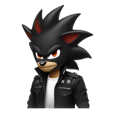 Shadow the hedgehog with rizz tongue  sticker