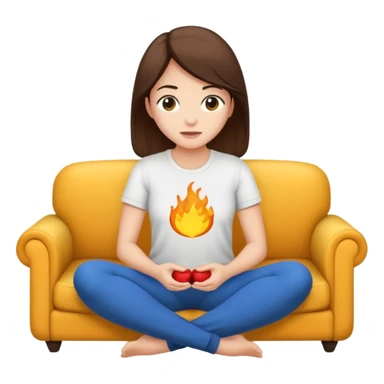 Uma mulher deitada no sofá assistindo dorama sticker