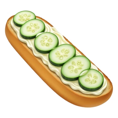 Cucumber surfing on garlic bread sticker