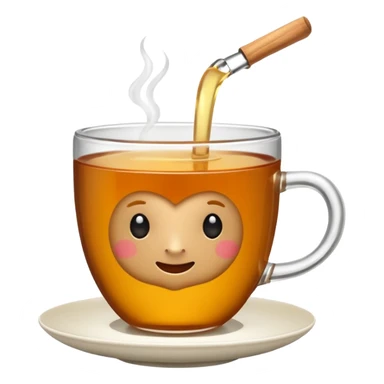 cup of tea with ginger root sticker