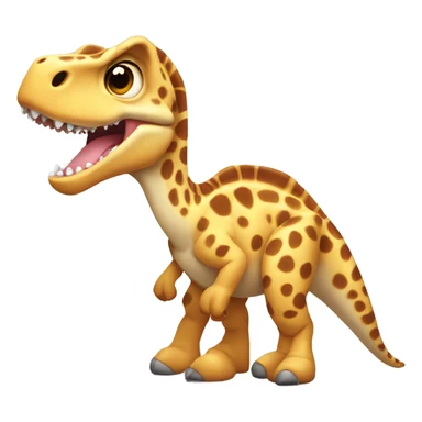 Cute animated baby T. rex with spots of a giraffe  sticker