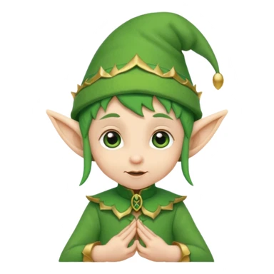 Tiny elf baby with pointy ears and hat sticker